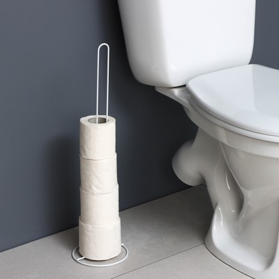 Держатель для рулонов туалетной бумаги Доляна, 55×14×14 см, цвет белый