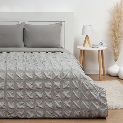 Покрывало евро LoveLife Texture: gray, 200×230±5 см, микрофайбер