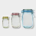 Набор пакетов для хранения сыпучих продуктов Komfi «Баночки», застёжка zip-lock, 3 шт., 150 мл, 500 мл, 900 мл - Фото 2