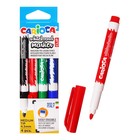 Набор маркеров для доски 4 цвета Carioca, узел 4.5 мм, пулевидный, быстрое высыхание, легко стирается - Фото 1