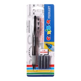 Ручка-роллер, Carioca" Primary", 4 сменных картриджа, узел 0.7 мм, синяя