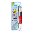 Ручка шариковая автоматическая, 10 цветов, "Carioca", узел 1.0 мм, стандартная палитра, микс - фото 11516400