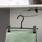 Вешалки для брюк и юбок, с зажимами, 5 шт., 26×13 см, чёрная - Фото 6