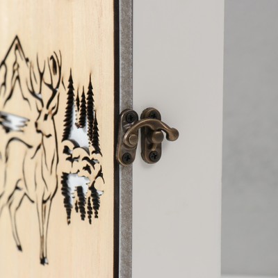 Ключница настенная «Олень», дерево, 6 крючков, 26.5×20.8×6.3 см