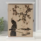 Ключница дерево 6 крючков "Сакура и самурай" 26,5х20,8х6,3 см - Фото 1
