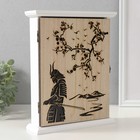 Ключница настенная «Сакура и самурай», дерево, 6 крючков, 26.5×20.8×6.3 см - Фото 2