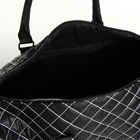 Сумка дорожная на молнии, держатель для чемодана, длинный ремень, цвет чёрный - Фото 3