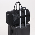 Сумка дорожная на молнии, держатель для чемодана, длинный ремень, цвет чёрный - Фото 4