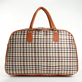 Сумка дорожная женская, 2 отдела на молниях, длинный ремень, цвет разноцветный