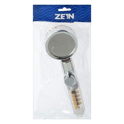 Лейка для душа ZEIN Z4069, микроточки, кнопка «стоп», вентилятор, спираль, жёлтый/хром