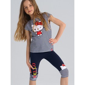 Комплект для девочки PlayToday: футболка и легинсы, рост 128 см