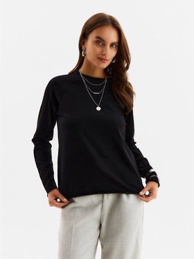 Лонгслив женский MINAKU: Basic line Collection, чёрный, размер 46