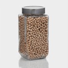 Банка для сыпучих Доляна «Призма», 1 л, 9×18.5 см, с металлической крышкой, стекло, прозрачная - Фото 4