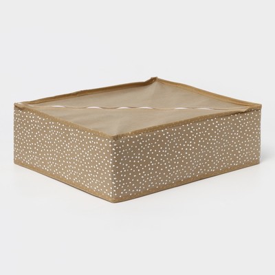 Органайзер для хранения белья Доляна Points, 18 ячеек, 35×30×12 см, бежевый