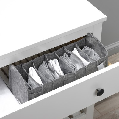 Органайзер для хранения белья Доляна, 7 ячеек, 35×15×13 см, серый