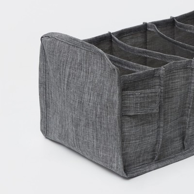 Органайзер для хранения белья Доляна, 7 ячеек, 35×15×13 см, серый