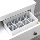 Органайзер для хранения белья LaDо́m, 8 ячеек, 28×16×10 см, белый - Фото 13