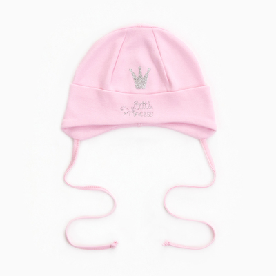 Шапка для девочки, размер 40-42 (3-6 мес.), светло-розовая