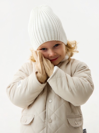 Шапка детская, цвет молочный, размер 52-54