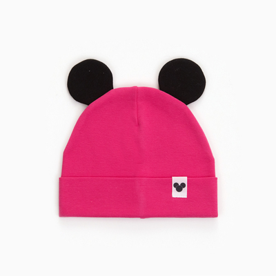 Шапка для девочки, розовая, размер 52-54