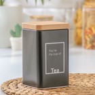 УЦЕНКА Банка для чая «Lifestyle чай», 1 л, 9×15 см, цвет серый - Фото 1