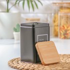 УЦЕНКА Банка для чая «Lifestyle чай», 1 л, 9×15 см, цвет серый - Фото 2