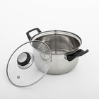 УЦЕНКА Кастрюля из нержавеющей стали Доляна «Чёрная ночь», 1,5 л, с крышкой - Фото 3