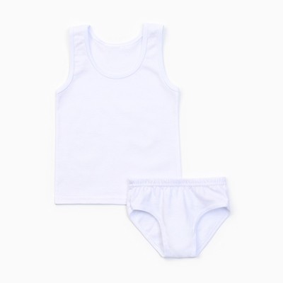 Комплект для мальчика (майка, трусы), белый, рост 110 см (размер 30)