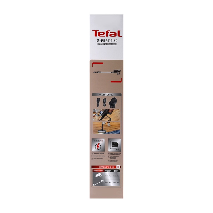 Пылесос Tefal TY6933WO, вертикальный, сухая уборка, 0.5 л, серый - фото 51583316