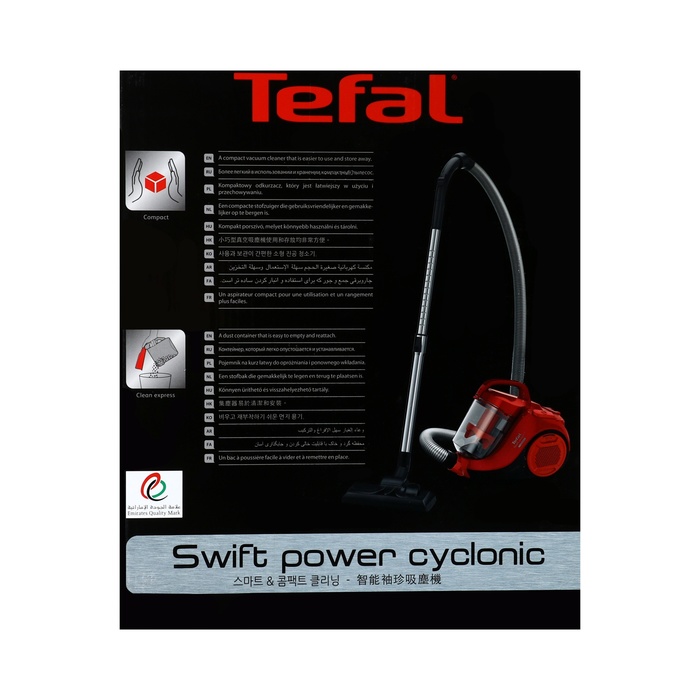 Пылесос Tefal TW2913EA, 750 Вт, сухая уборка, 1.2 л, красный - фото 51583323