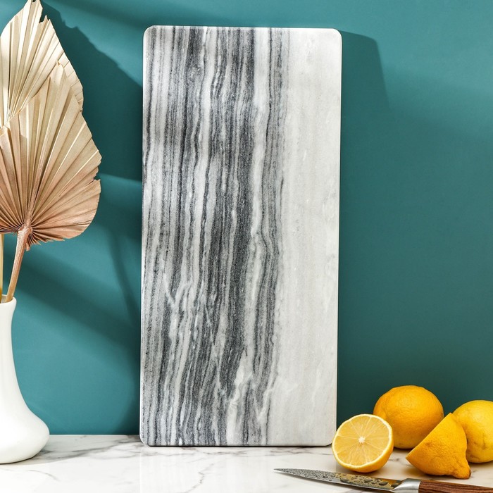 УЦЕНКА Доска для подачи Magistro Graystone, 38×18 см, из мрамора, цвет серый - Фото 1