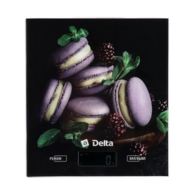 Весы кухонные DELTA KCE-65, электронные, до 5 кг, рисунок "Ягодные макарони"