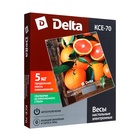 Весы кухонные DELTA KCE-70, электронные, до 5 кг, рисунок "Сочные апельсины" - фото 4465834