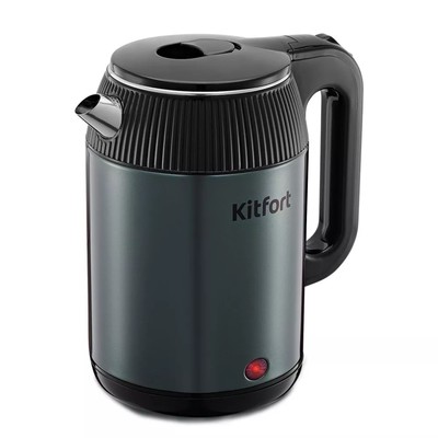 Чайник электрический Kitfort КТ-6679, металл/пластик, 2 л, 1500-1700 Вт, чёрный