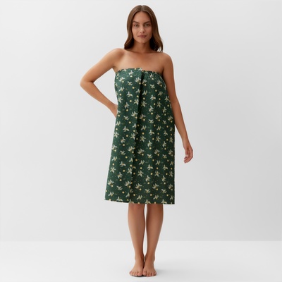 Полотенце для бани «Новогодние шары» жен. парео, 80×144 см, хл., ваф. Полотно