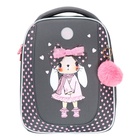 Ранец каркасный, 36 х 29 х 18 см, Grizzly, + брелок, из плюша и меха, серый - фото 24570590