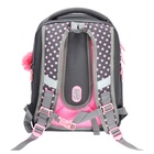 Ранец каркасный, 36 х 29 х 18 см, Grizzly, + брелок, из плюша и меха, серый - фото 24570593