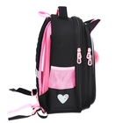 Ранец каркасный, 36 х 28 х 20 см, Grizzly, с пайетками, + брелок, чёрный - фото 24493676