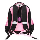 Ранец каркасный, 36 х 28 х 20 см, Grizzly, с пайетками, + брелок, чёрный - фото 24493677