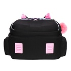 Ранец каркасный, 36 х 28 х 20 см, Grizzly, с пайетками, + брелок, чёрный - фото 24557324