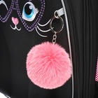 Ранец каркасный, 36 х 28 х 20 см, Grizzly, с пайетками, + брелок, чёрный - фото 24557327