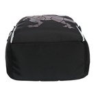 Рюкзак школьный, 38 х 29 х 16 см, Grizzly, эргономичная спинка, чёрный/зелёный - фото 24557339