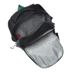 Рюкзак школьный, 38 х 29 х 16 см, Grizzly, эргономичная спинка, чёрный/зелёный - фото 24557340