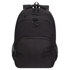 Рюкзак молодёжный 45 х 32 х 23 см, Grizzly, эргономичная спинка, отделение для ноутбука, чёрный - фото 24493694