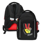 Рюкзак школьный, 40 х 27 х 20 см, Grizzly, эргономичная спинка, отделение для ноутбука, чёрный - фото 12328677
