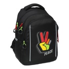 Рюкзак школьный, 40 х 27 х 20 см, Grizzly, эргономичная спинка, отделение для ноутбука, чёрный - фото 24493718