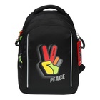 Рюкзак школьный, 40 х 27 х 20 см, Grizzly, эргономичная спинка, отделение для ноутбука, чёрный - фото 24493719