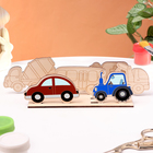 Деревянная объемная раскраска "Транспорт", 6 фигур, подставка - фото 321746713
