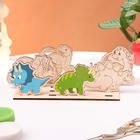 Деревянная объемная раскраска "Динозавры", 6 фигур, подставка - фото 321746717
