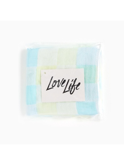 Полотенце LoveLife «Клеточки», 26×50 см, хлопок 100%, голубое